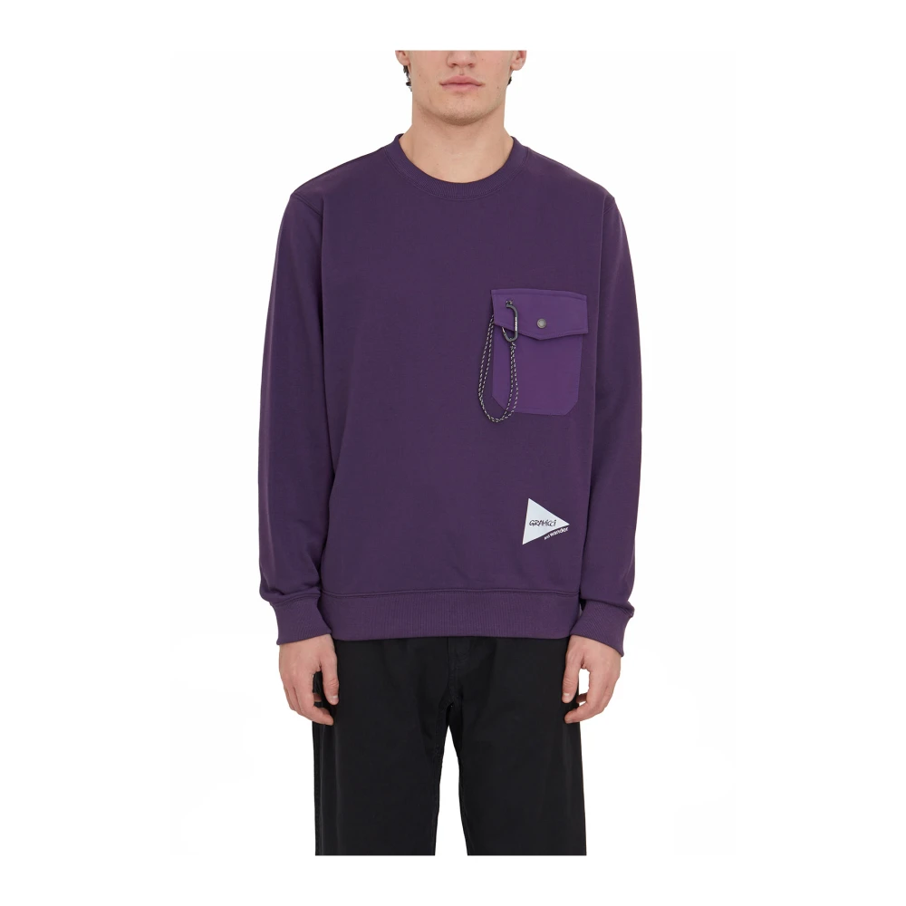 Gramicci Crewneck Sweatshirt By AND Wander Purple Heren