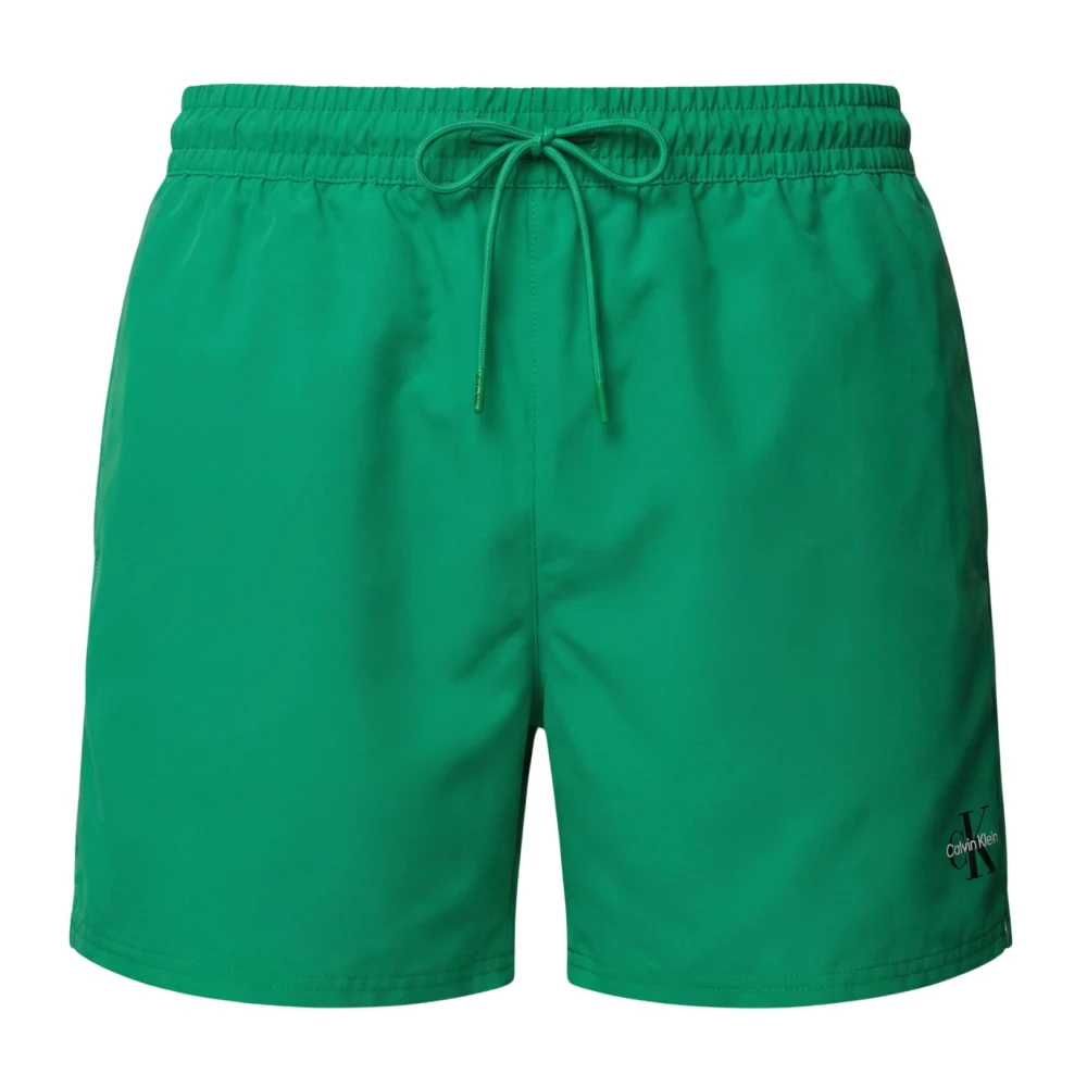 Calvin Klein Men's Green Medium Drawstring Swim Shorts - Beachwear - S - Swimwear