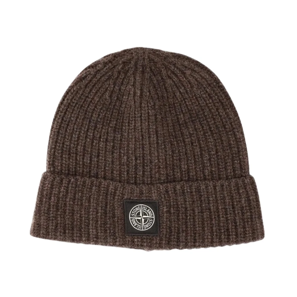Stone Island , Accessories, Male, Brown, One Size, Light Rws Geelong Wool Beanie