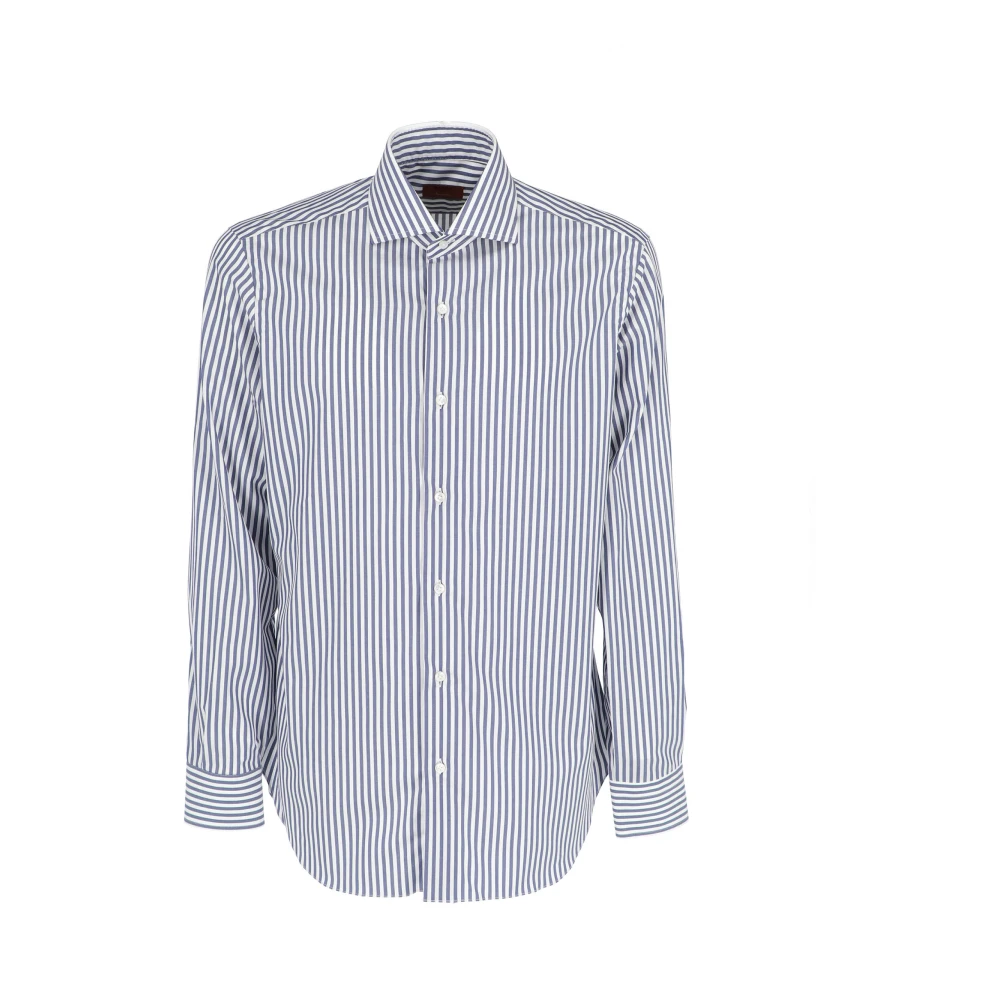 Barba Casual Katoenen Overhemd voor Mannen Blue Heren
