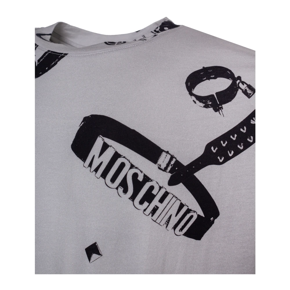 Moschino Grafische Print Katoenen T-shirt Gray Heren