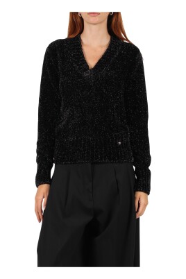 metallic-viscose-blend-v-neck-sweater