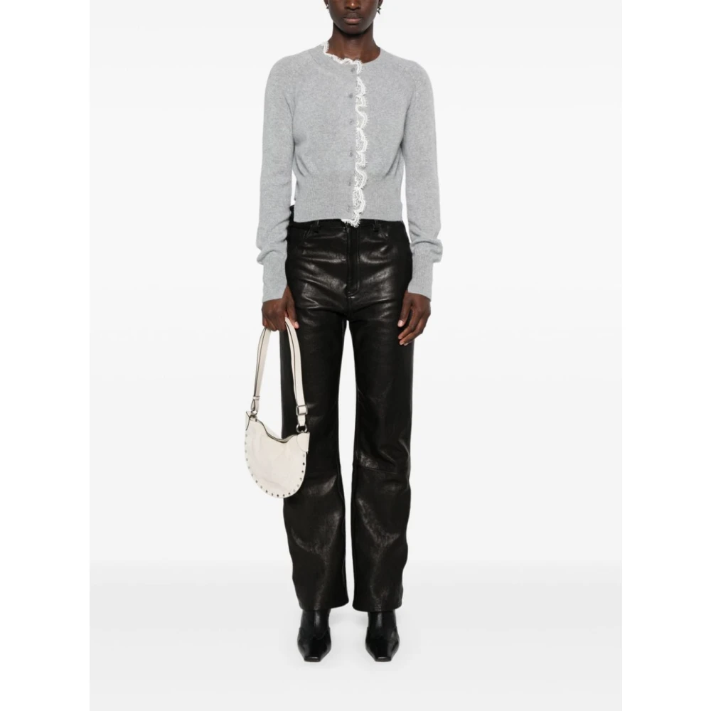 Ermanno Scervino Grijze Cashmere Gebreide Trui Kantafwerking Gray Dames