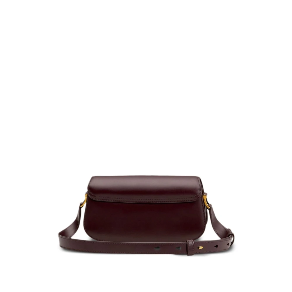 Ami Paris Bourgondisch Leren Schoudertas met Zak Purple Dames