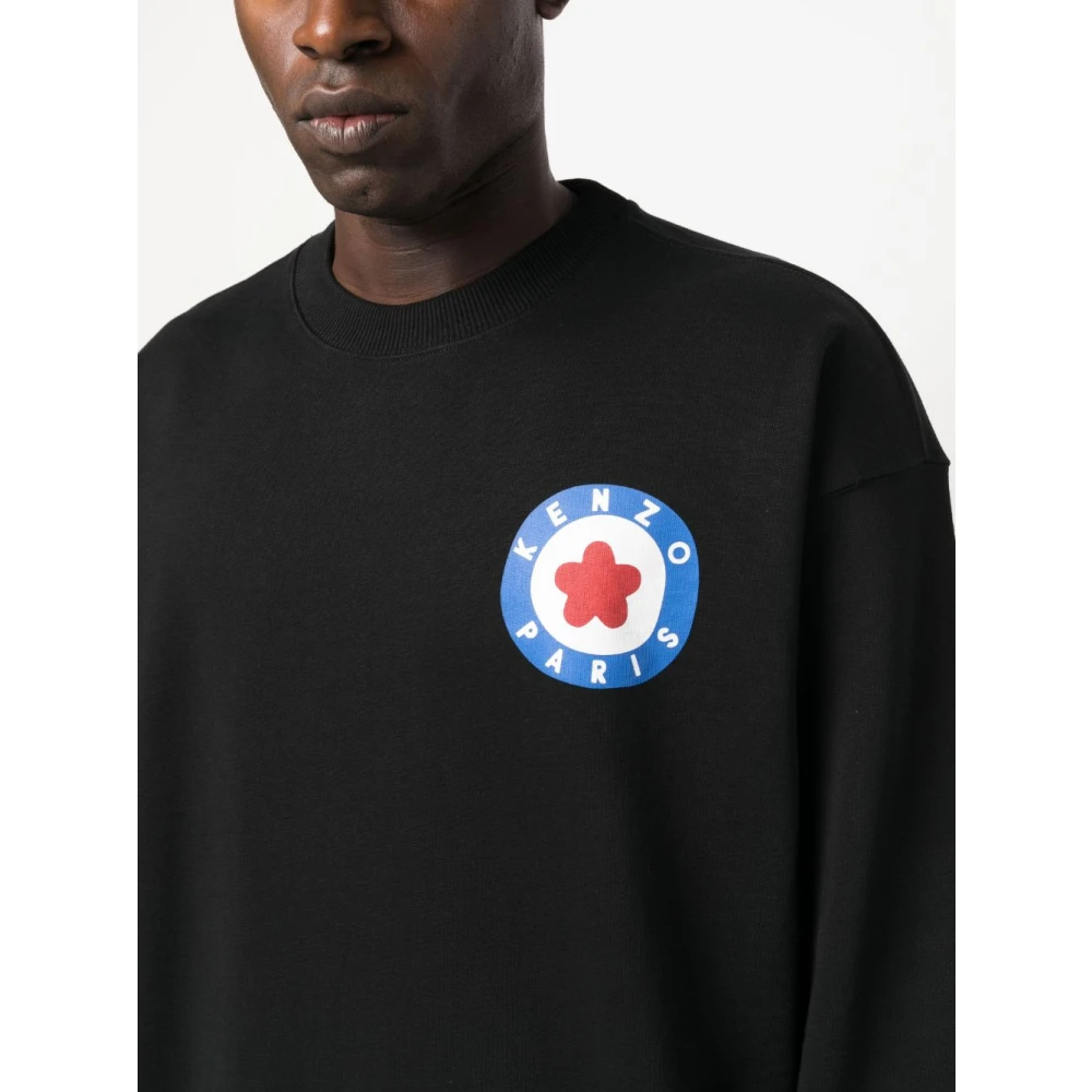 Kenzo Zwarte Logo-Print Trui Black Heren