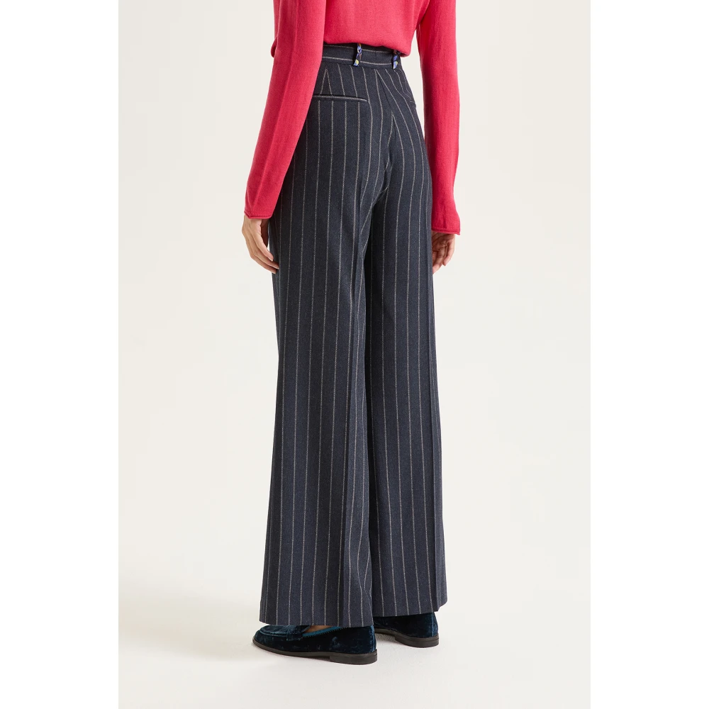 Maliparmi Gestreepte Broek Gray Dames