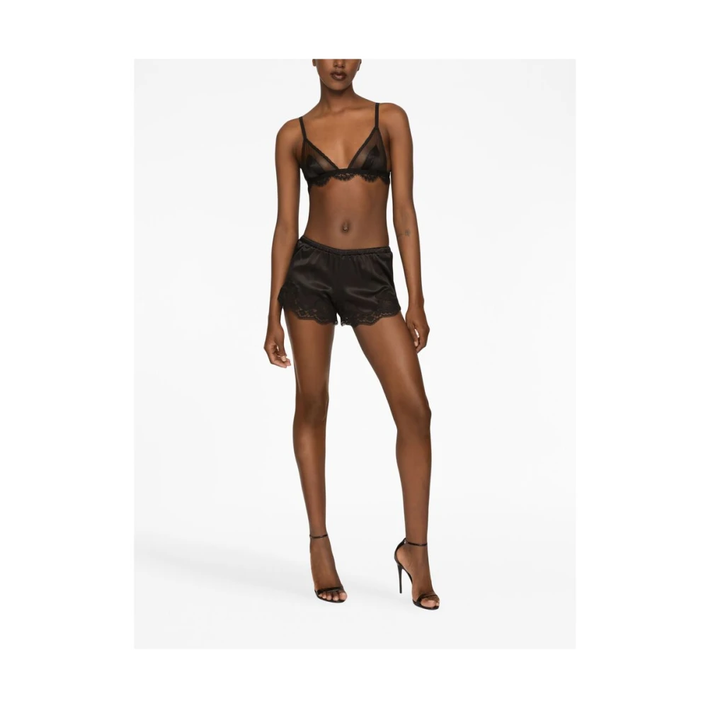 Dolce & Gabbana Zwart Kant Satijnen Ondergoed Black Dames