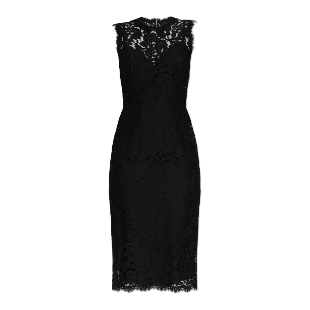 Dolce & Gabbana Vrouw Zwart Kleedjes Dames, L, Katoen, Abito