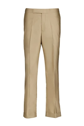 Beige Bomull Straight-Leg Byxor