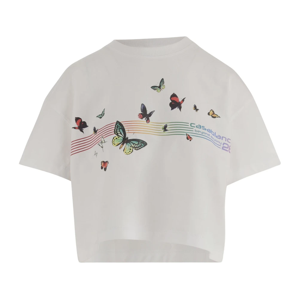 Casablanca Women's White Cotton T-Shirt With Logo - T-Shirts - M - Tops