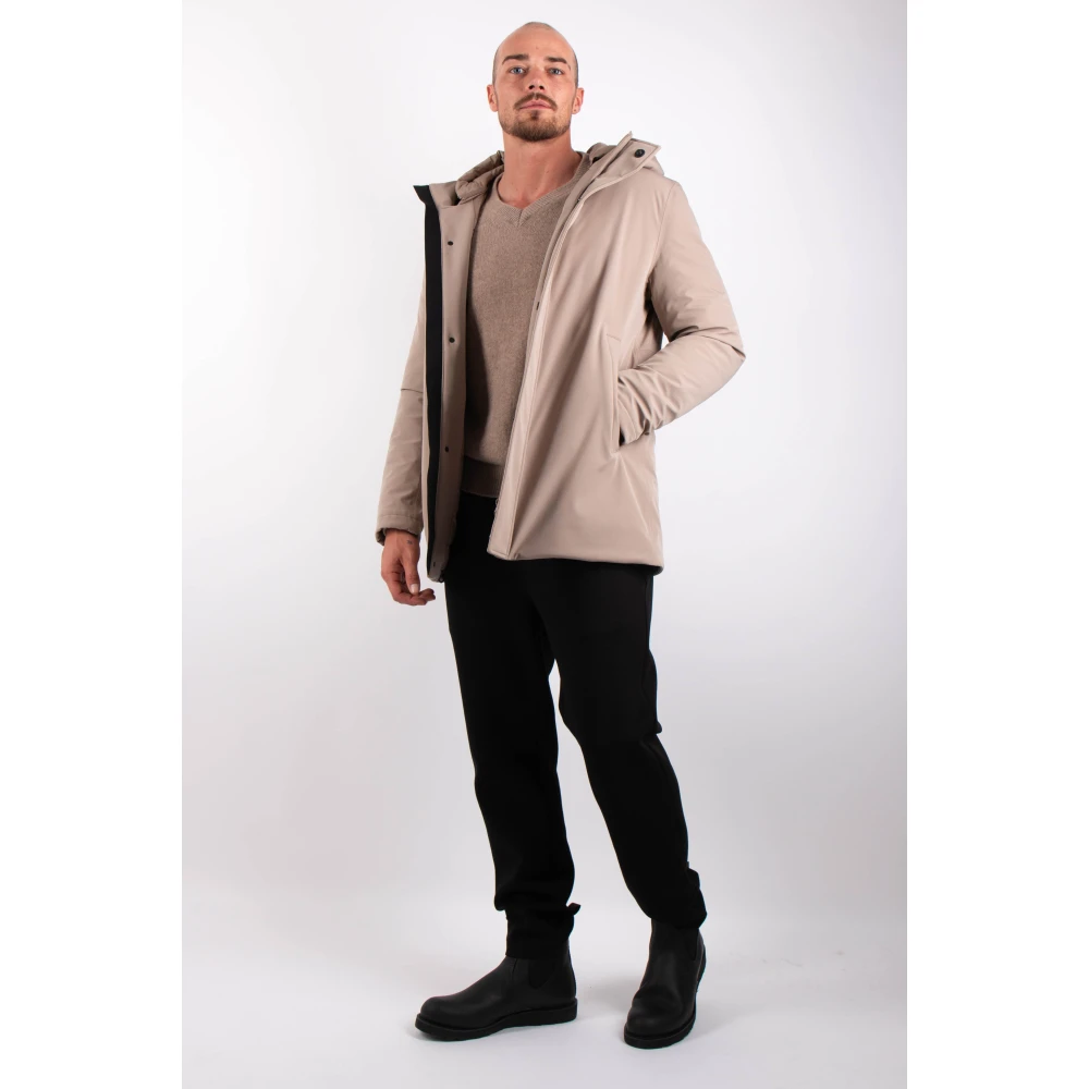 Duno Korte dons gevoerde parka in zand Beige Heren