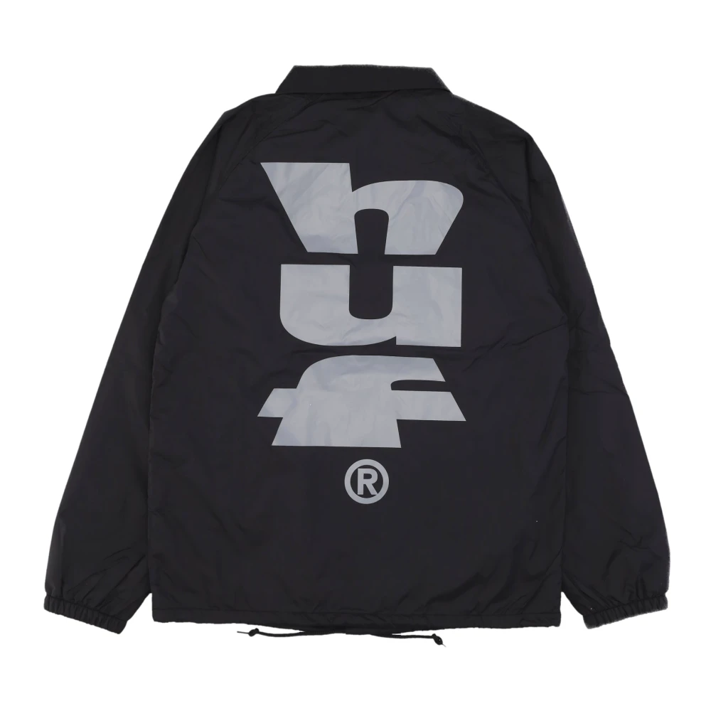 HUF Zwarte Nylon Coach Jack Megablast Black Heren