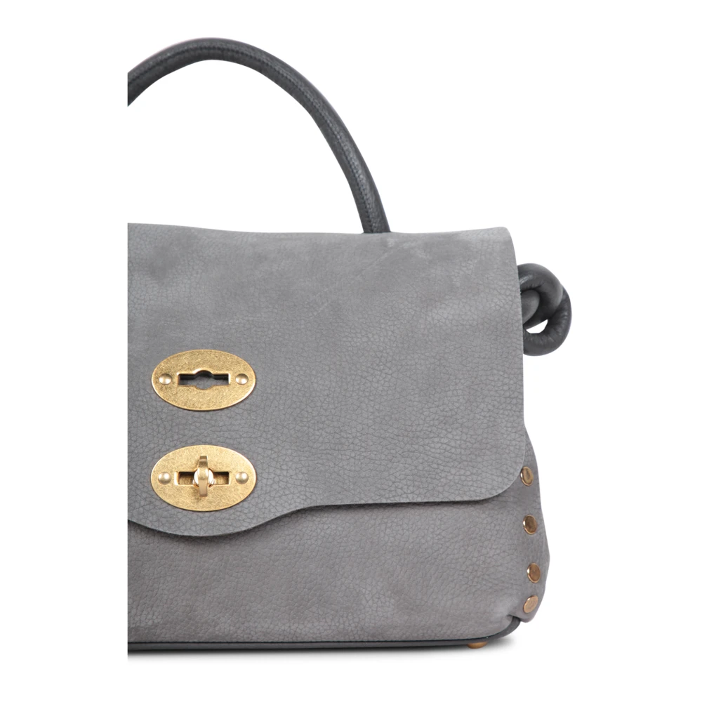 Zanellato Grijze Suède Tas met Gouden Details Gray Dames