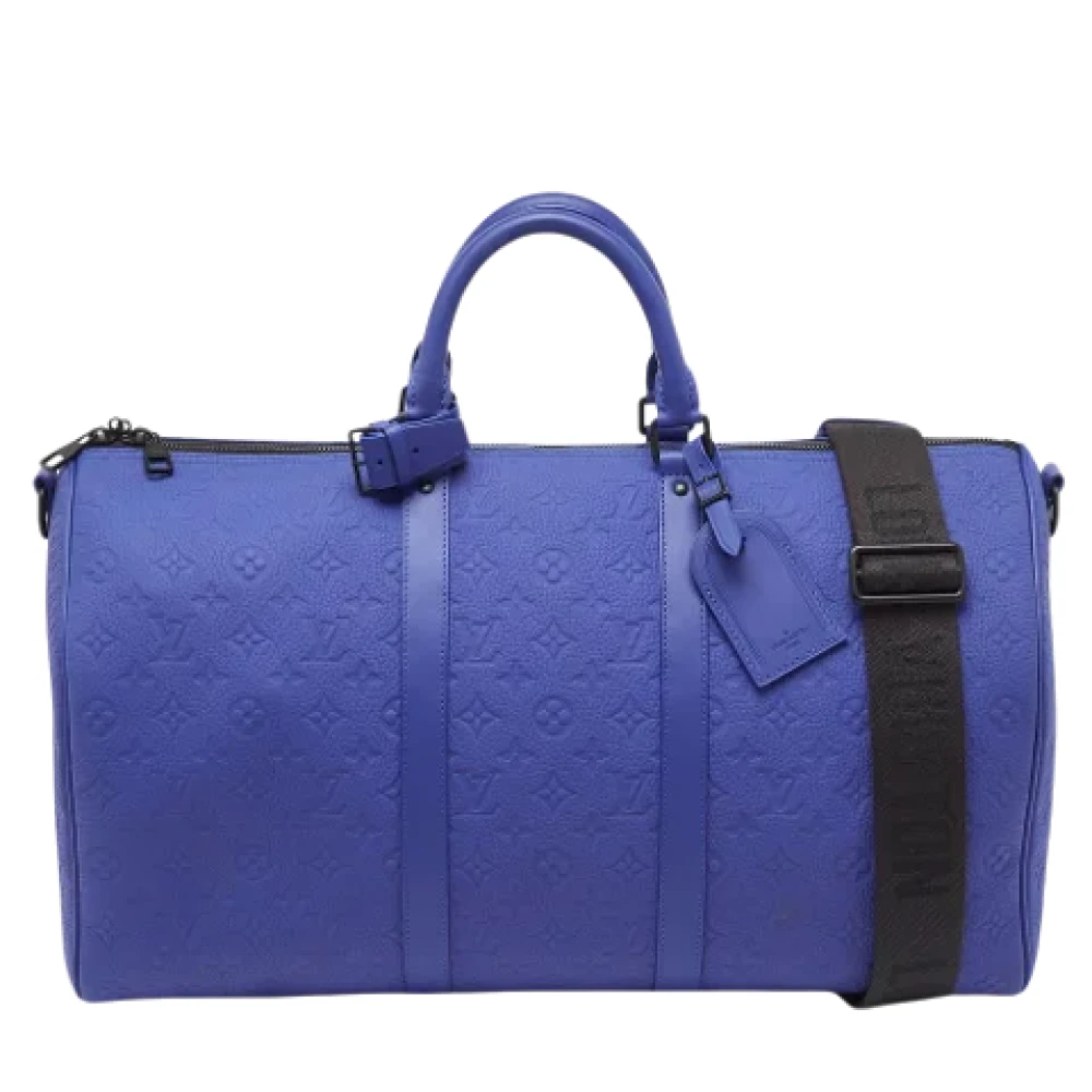 Louis Vuitton Vintage Pre-owned Leather travel-bags Blue Heren