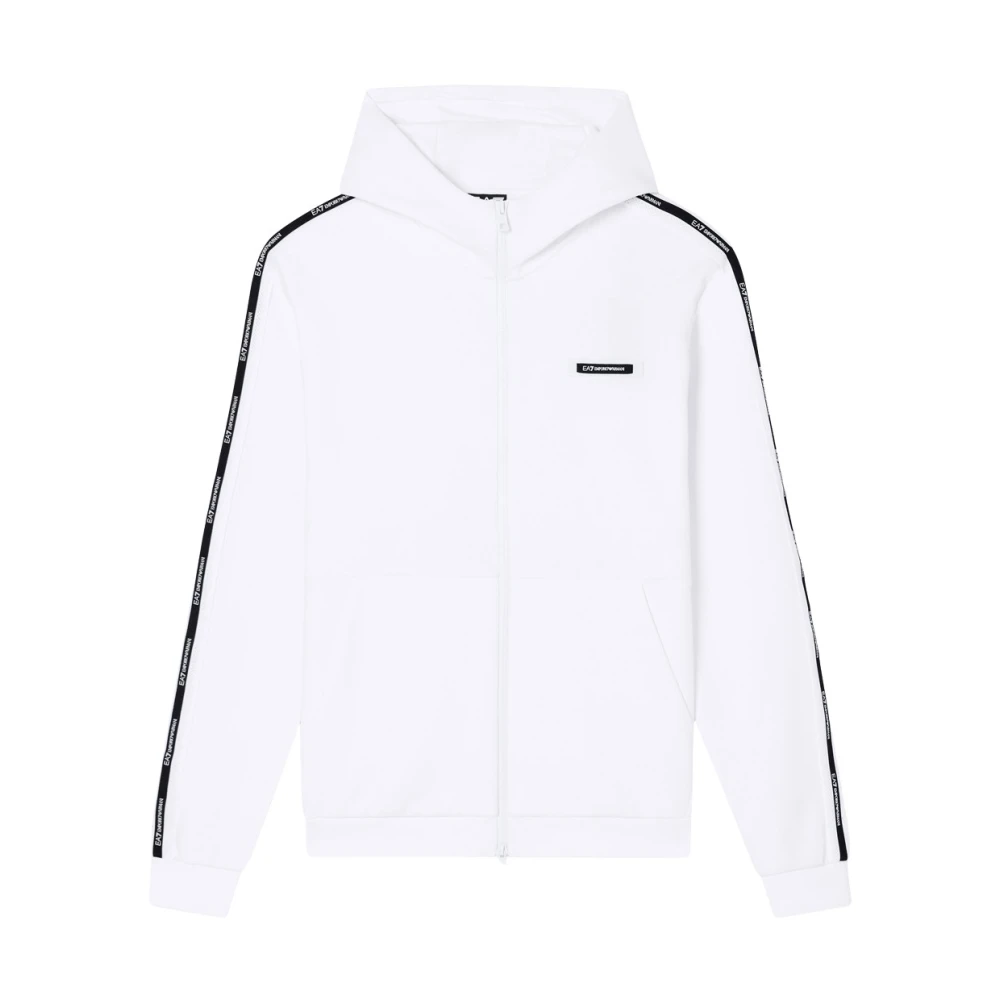 Emporio Armani Ea7 Hombre Blanco - Sudadera Con Capucha Logo Series - Sweatshirts & Hoodies - M