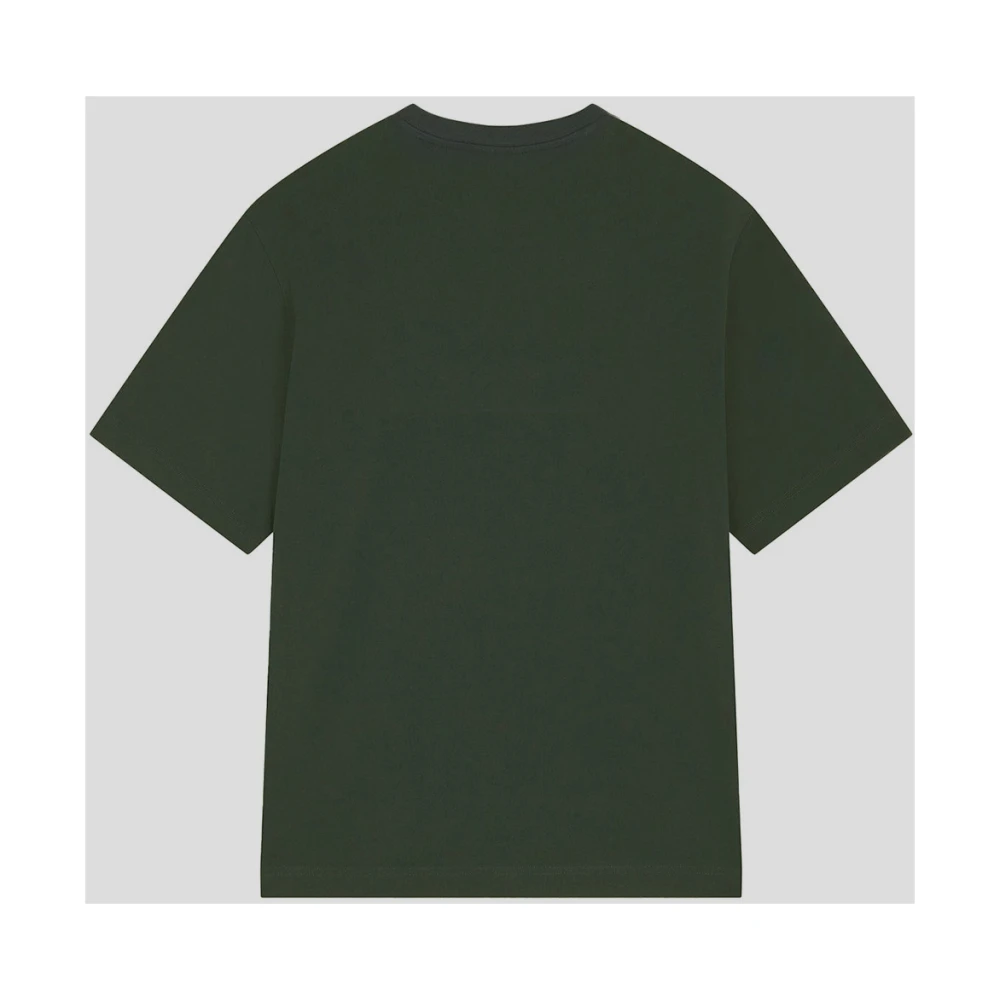 Maison Kitsuné Katoenen Logo T-Shirt Green Heren