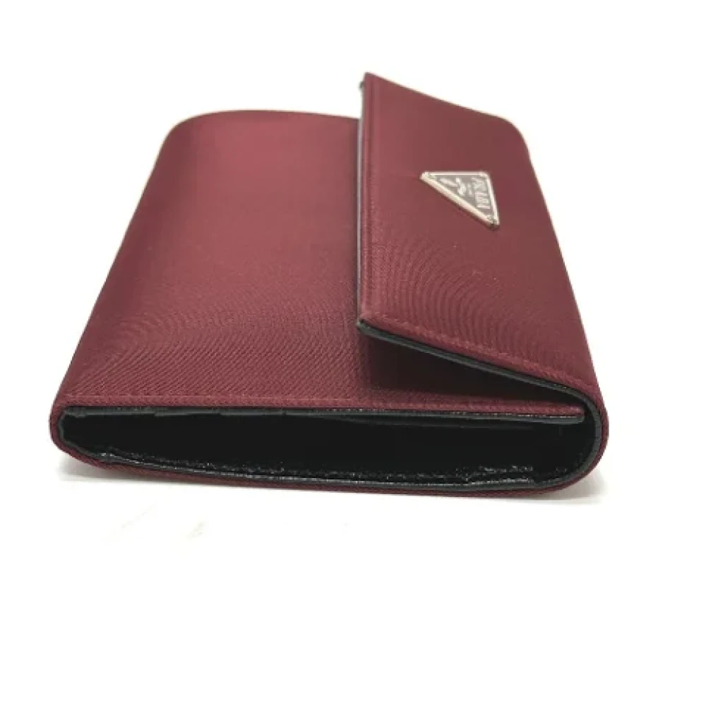 Prada Vintage Pre-owned Leather wallets Red Dames