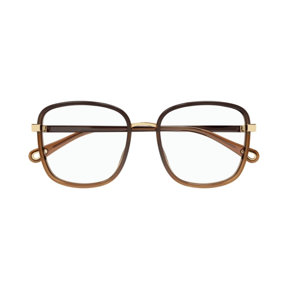 Chloé Vierkant frame met kleurrijke plastic randen Brown Unisex