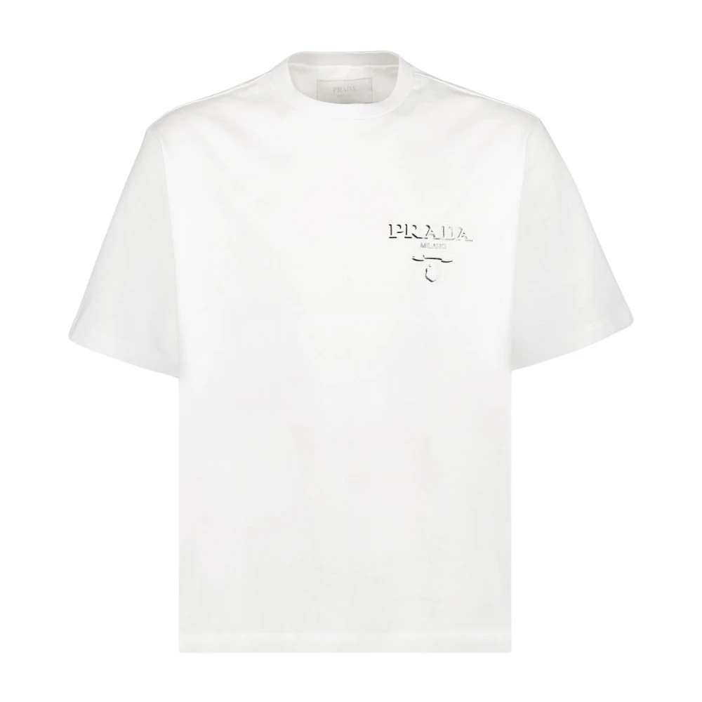Prada Milano Print T-shirt White Heren
