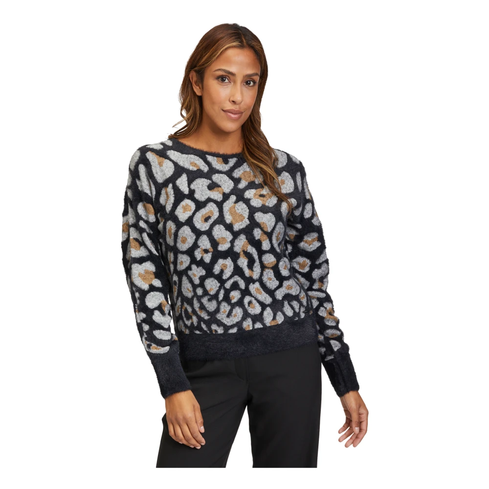 Betty & Co Jacquard Animal Print Sweater Multicolor Dames