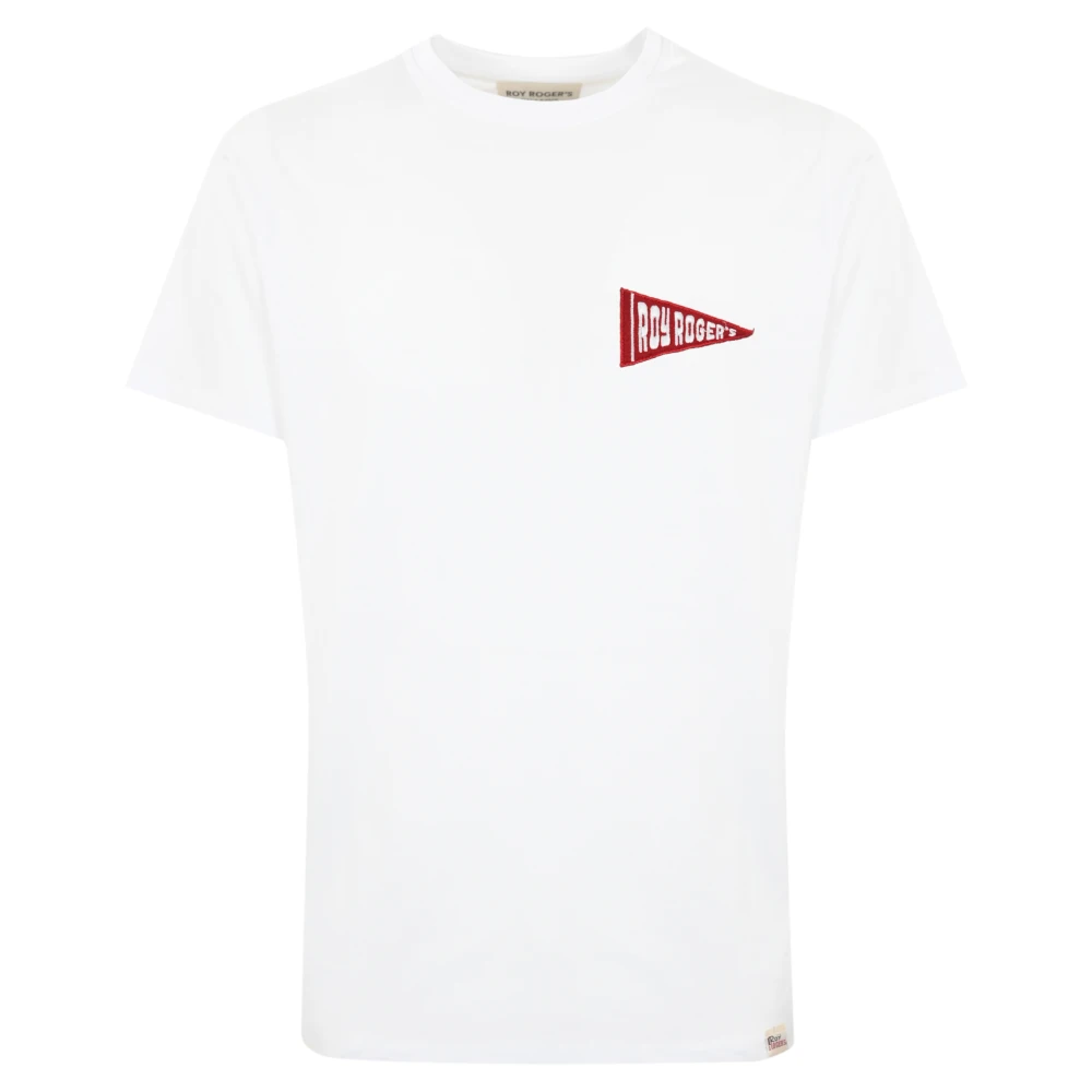 Roy Roger's Heren T-shirt met logopatch Beige Heren