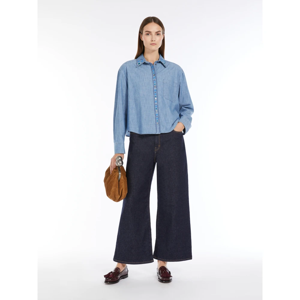 Max Mara Weekend Chambray Katoenen Overhemd Blue Dames