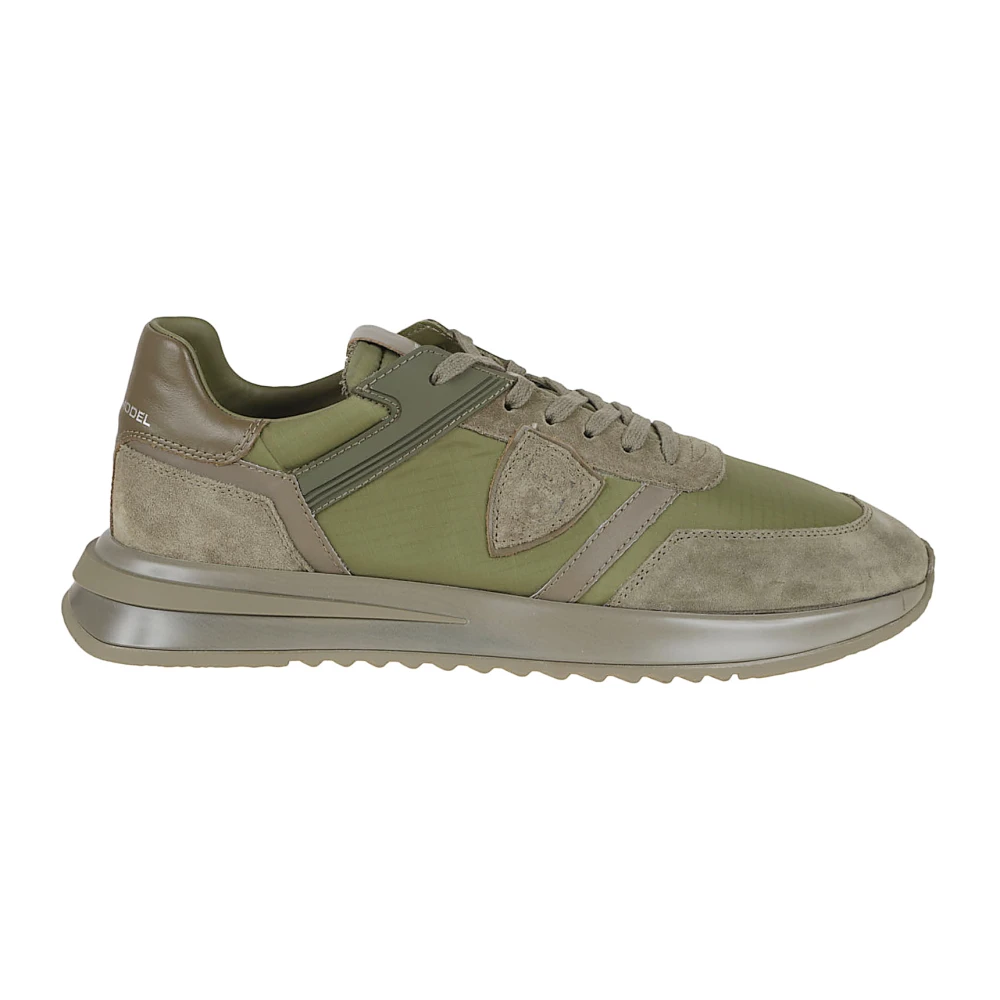 Philippe Model Lage Sneakers met Nylon en Suède Heren Schoenen Groen