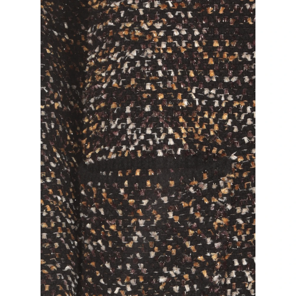 Kangra Zwarte Kasjmier Wollen Jas met Lurex Black Dames