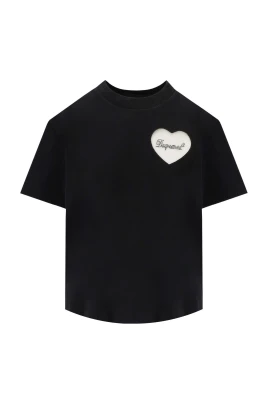 Boxy Fit Heart Svart T-shirt