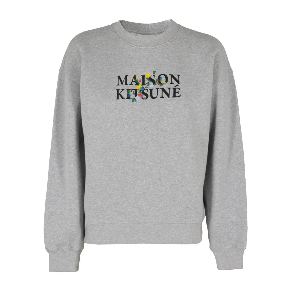 Maison Kitsuné Bloemen Comfort Sweater Gray Dames