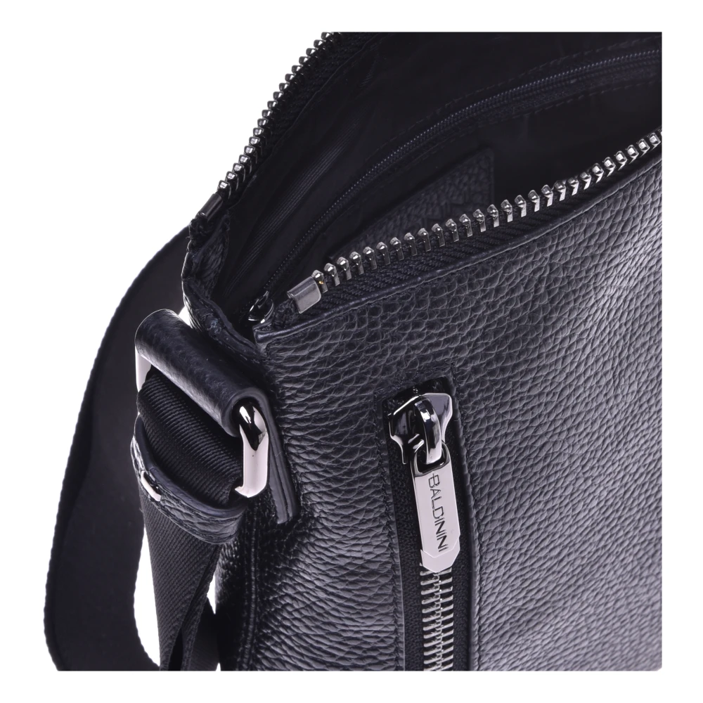 Baldinini Crossbody bag in black tumbled leather Black Heren
