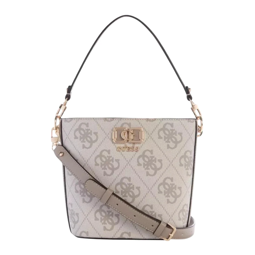 Guess Women's Beige Karnilla Logo Bucket