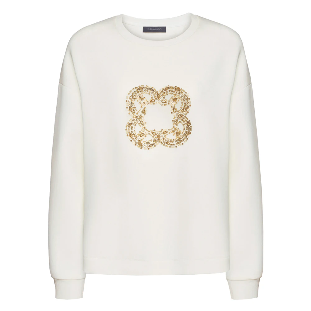 Elena Mirò Casual Katoenen T-Shirt Beige Dames