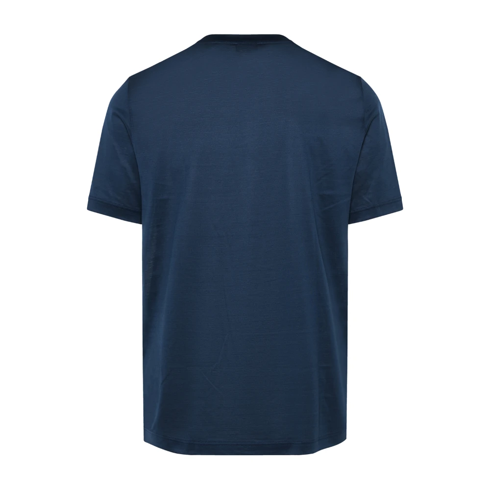 Barba Katoen Melange T-shirt Gemaakt in Italië Blue Heren
