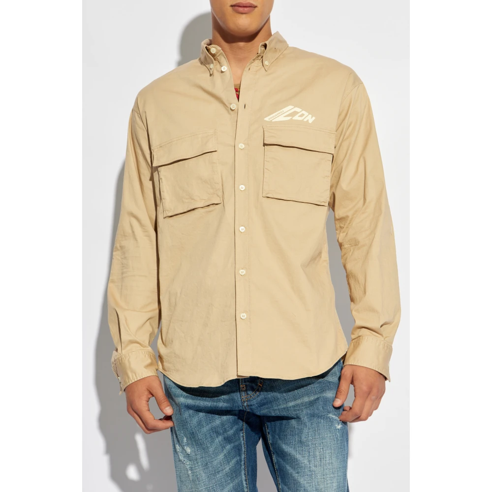 Dsquared2 Shirt met logo Beige Heren