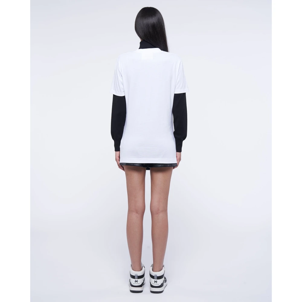 John Richmond T-shirt met lovertjeslogo White Dames