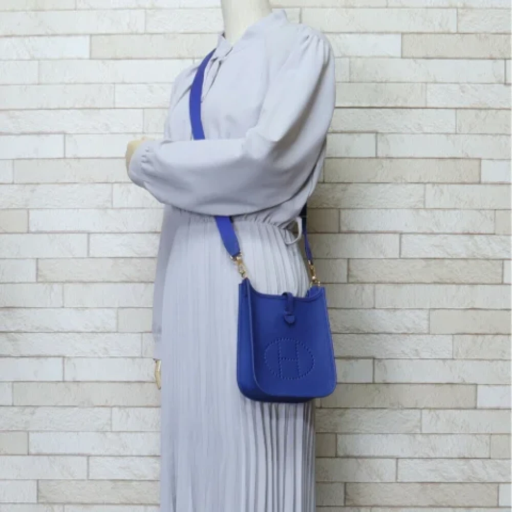 Hermès Vintage Pre-owned Leather crossbody-bags Blue Dames