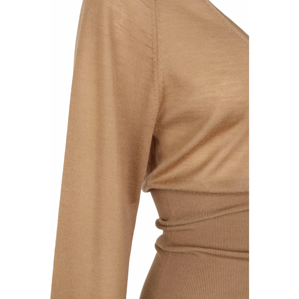 Cortana V-hals kasjmier top cacao Brown Dames