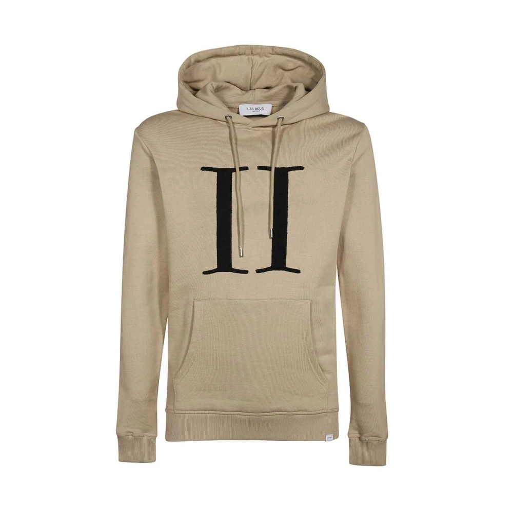 Les Deux Katoenen Hoodie met Logo Detail Beige Heren