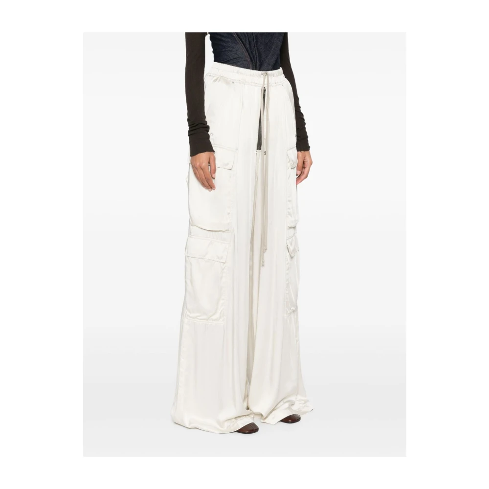 Rick Owens Cargo Wide Leg Broek White Dames