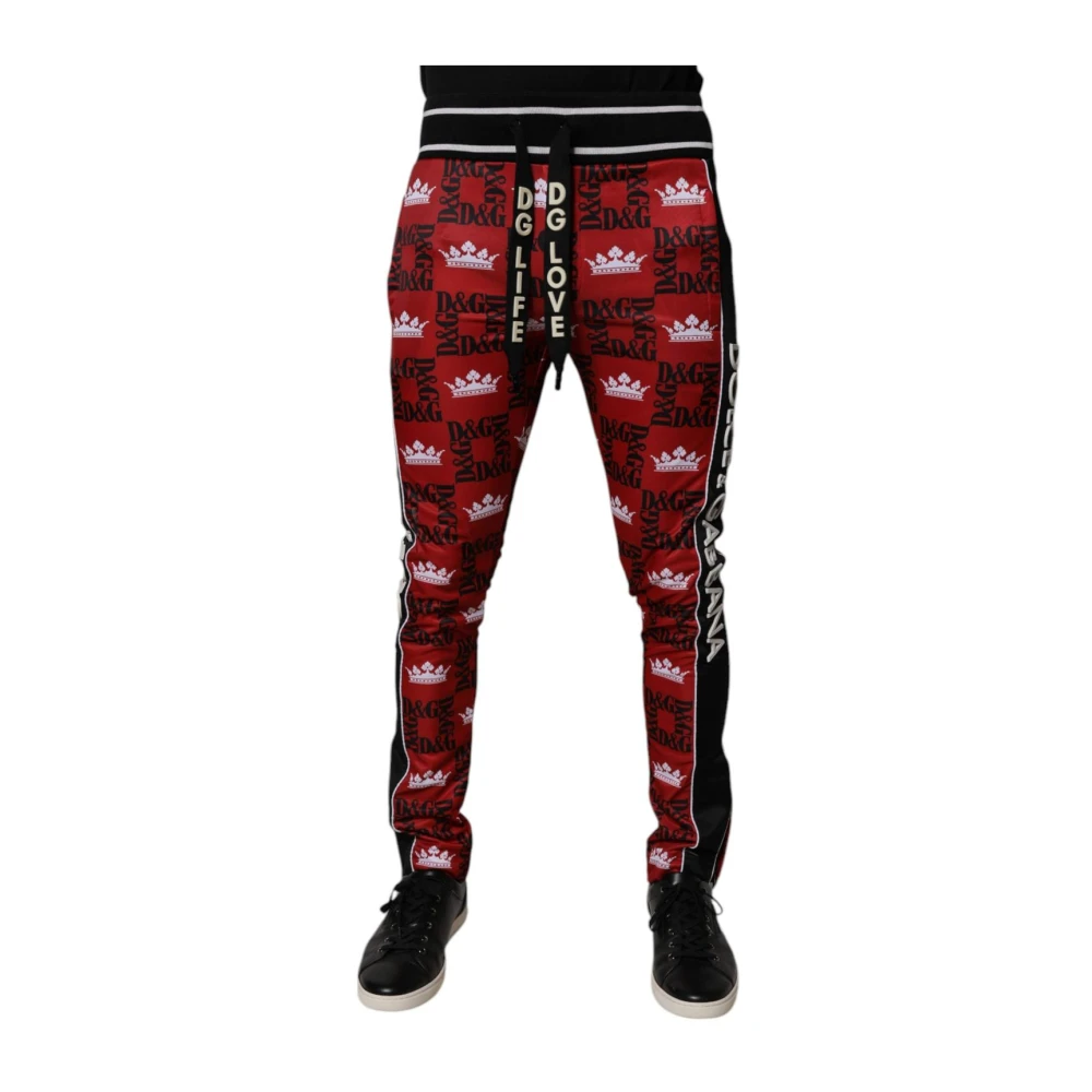 Dolce & Gabbana Men's Multicolor Sweatpants, Xs, Printed Logo Jogger Trousers