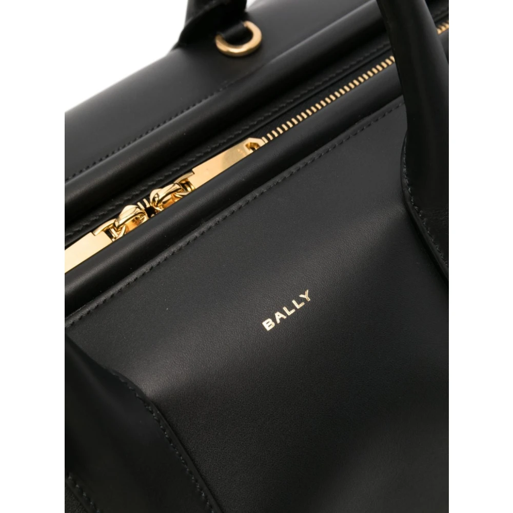 Bally Zwarte leren handtas met logo Black Dames