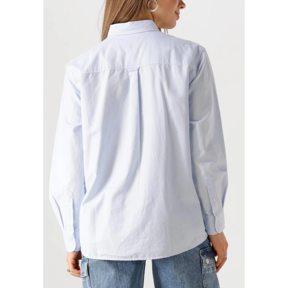Tommy Jeans Lichtblauwe Script Oxford Overhemd Blue Dames