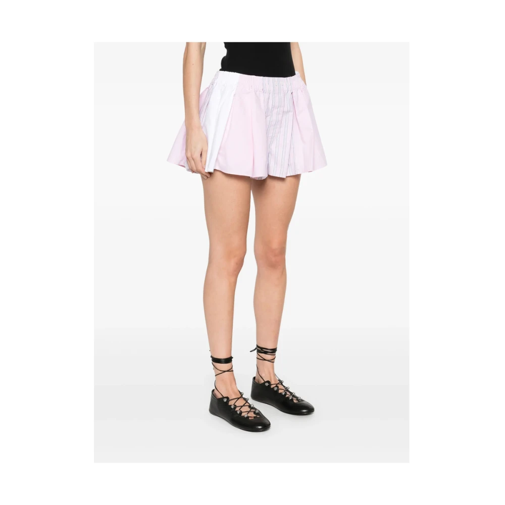 alexander wang Roze Geplooide Streep Elastische Taille Rok Pink Dames