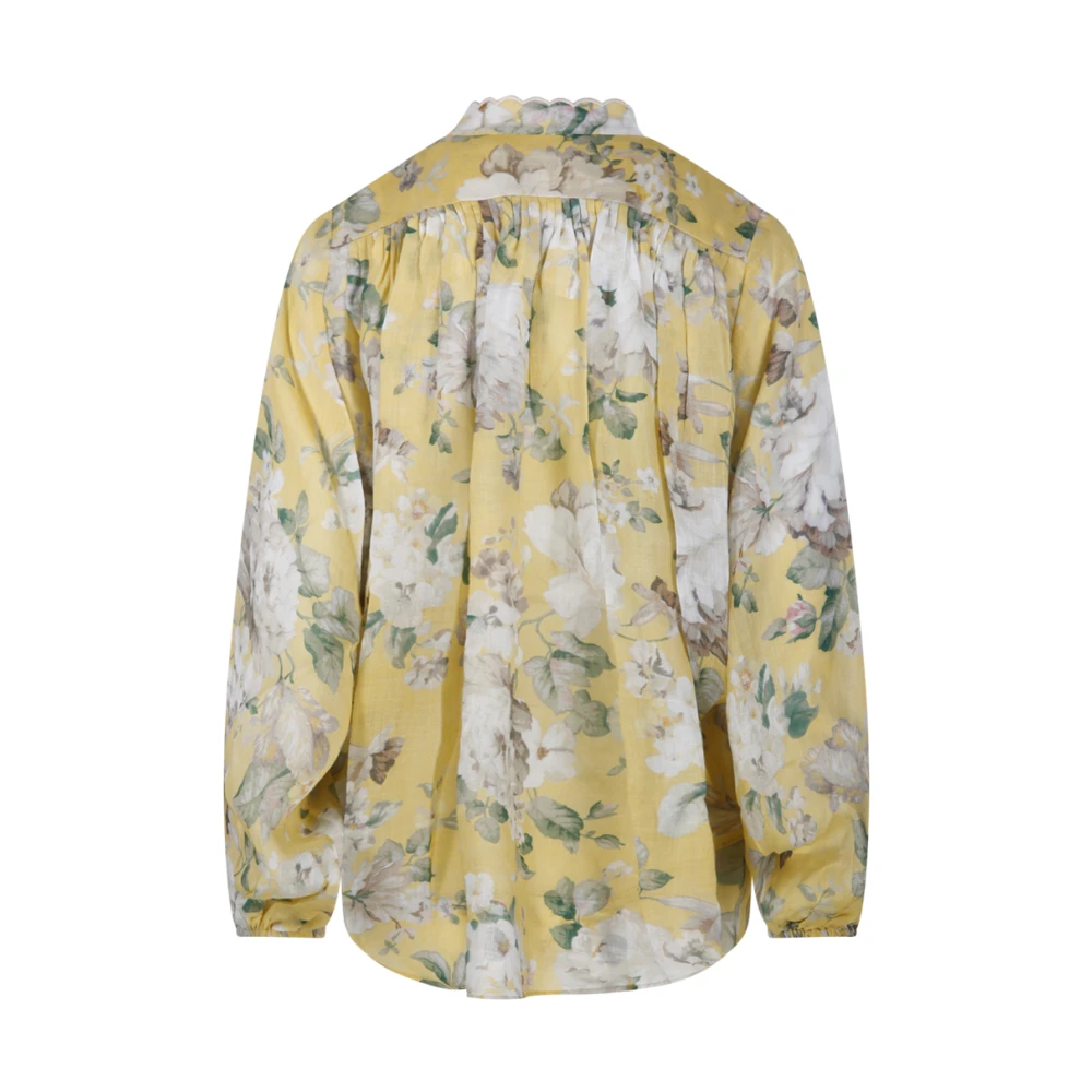 Zimmermann Gele Bloemen Scalloped Blouse Yellow Dames