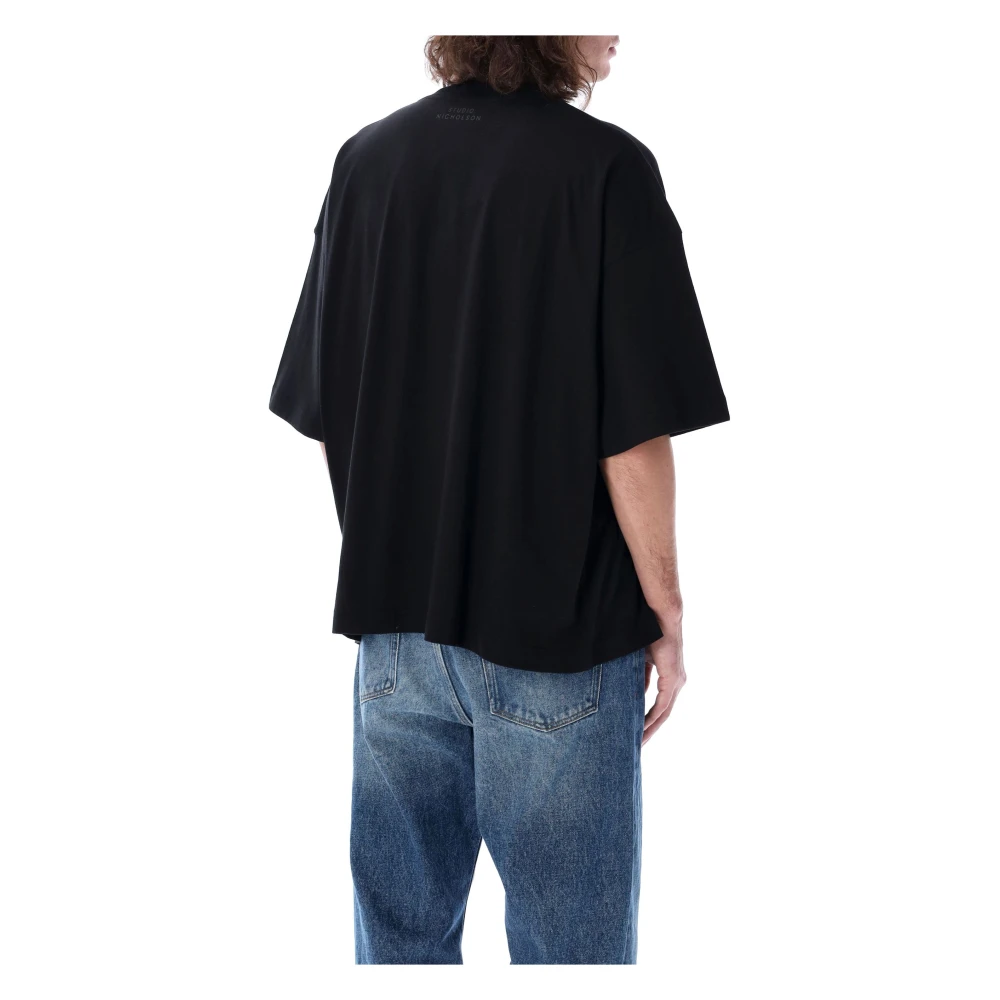 Studio Nicholson Zwart T-shirt met Oversized Pasvorm Black Heren