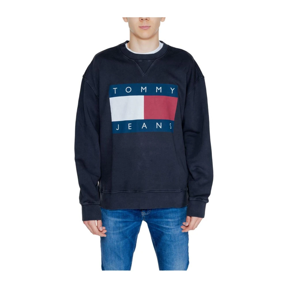 Tommy Jeans Katoenen Hoodless Sweater Black Heren
