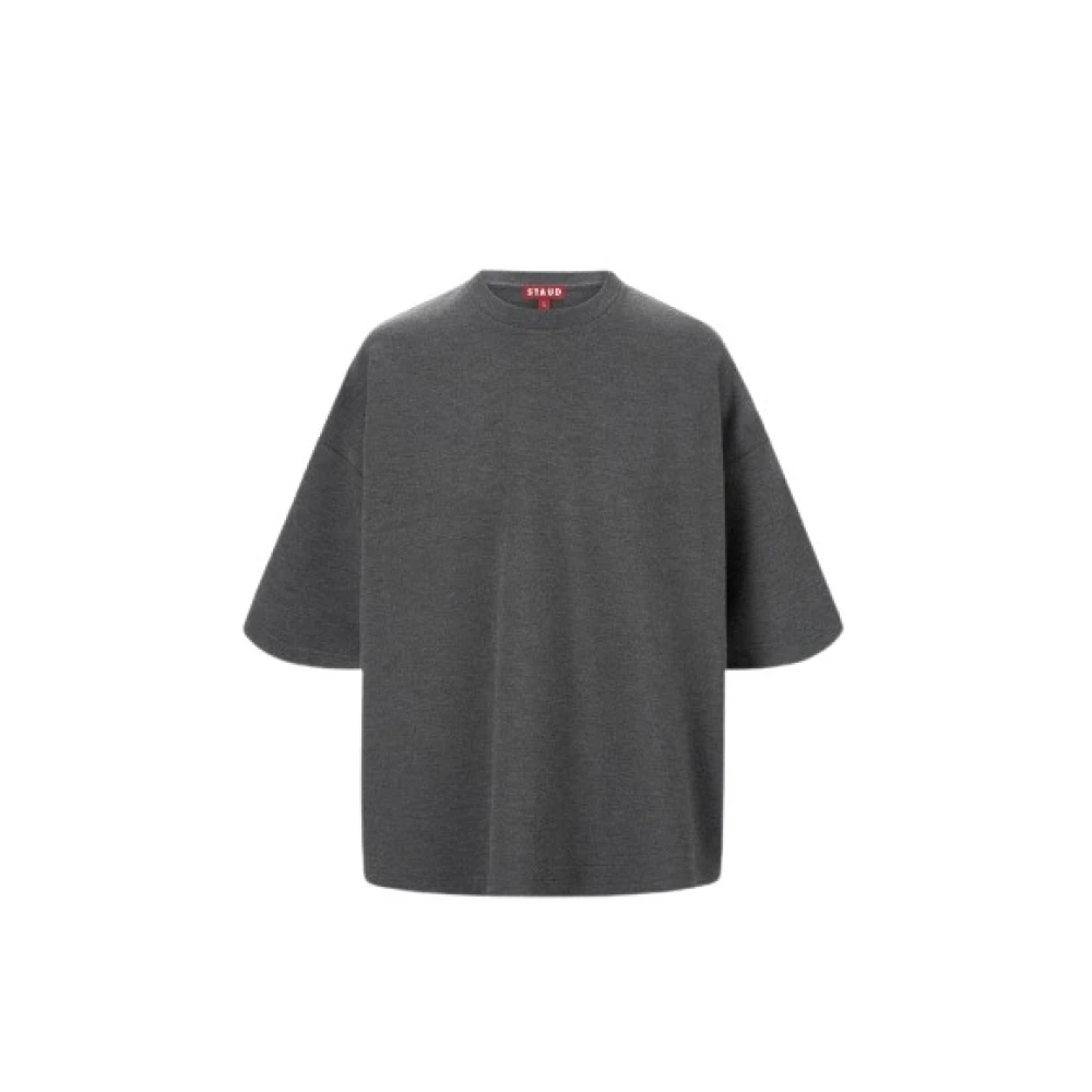 Staud Oversized Crewneck Ponte Capsule Top Gray Dames