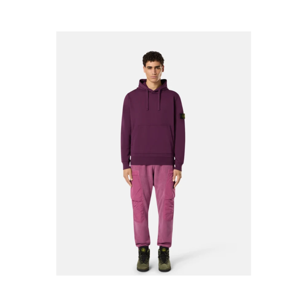 Stone Island Bordeauxrode Hoodie van Fleece Purple Heren