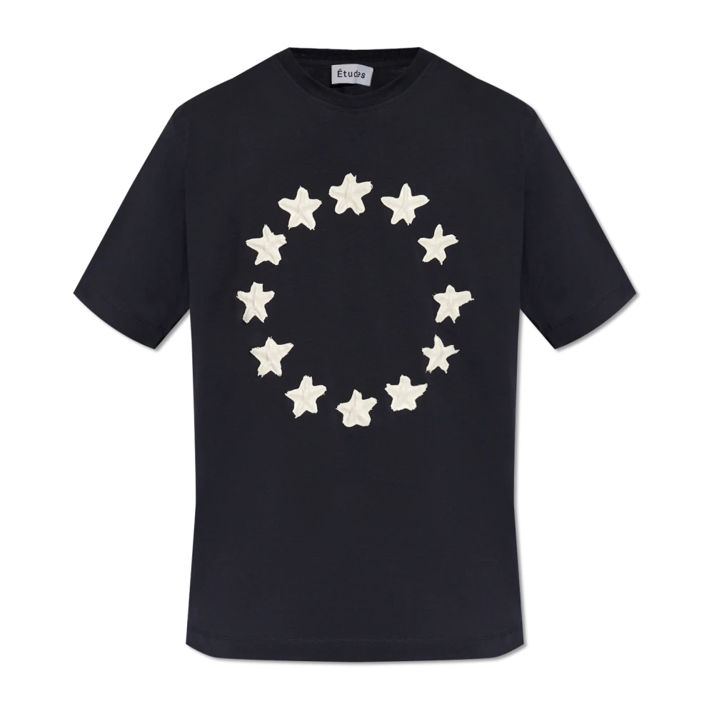 Études T-shirt met motief van sterren Blue Heren